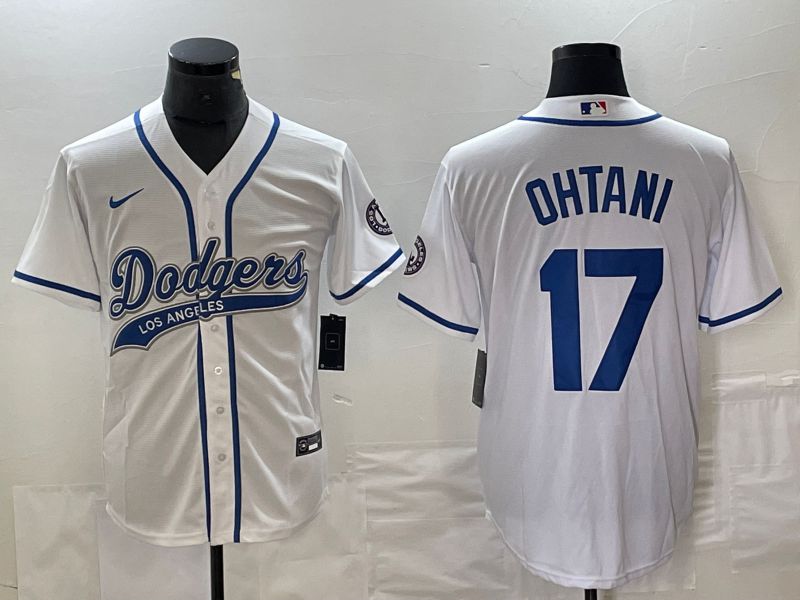Men Los Angeles Dodgers #17 Ohtani White Nike Game MLB Jersey style 3->los angeles dodgers->MLB Jersey